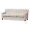 Baxton Studio Arcadia Beige Upholstered Button-Tufted Living Room 3-Seater Sofa 130-7095 - alternate 1
